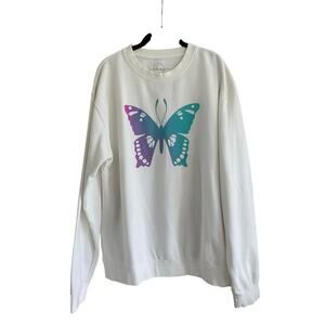 Hi Res Crewneck Butterfly Pullover Oversized Sweatshirt Size Medium